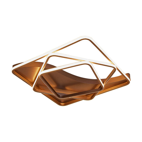 Led Bedroom Ceiling Lamp With Acrylic Shade: Warm/White Light White/Brown Design