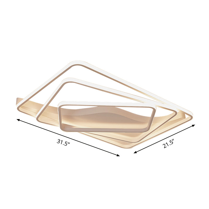 Led Bedroom Ceiling Lamp With Acrylic Shade: Warm/White Light White/Brown Design