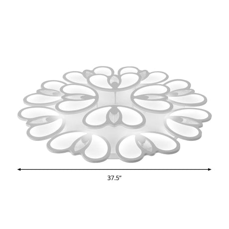 Led Flush Mount Ceiling Lamp With Acrylic Shade In Warm/White/Natural Light For Living Room