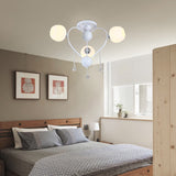 Crystal Drop Globe Ceiling Light Fixture With Rustic Metal And Multiple Heads For Living Room 3 /