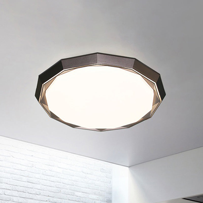 Flush Led Bedroom Ceiling Mount Light With Acrylic Frosted Diffuser - Brown 16/19.5 Dia