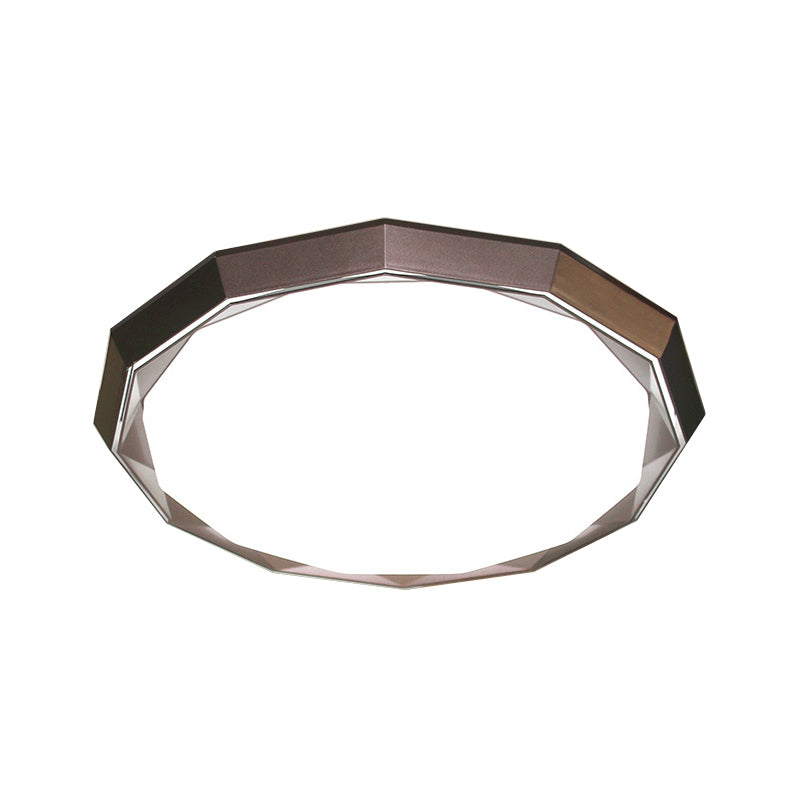 Flush Led Bedroom Ceiling Mount Light With Acrylic Frosted Diffuser - Brown 16’/19.5’ Dia