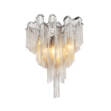 Modern Silver Metal Chain Draped Flush Mount Ceiling Light Fixture For Living Room With 6 Lights