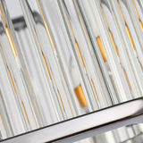 Modern Hexagon Chrome Pendant Chandelier With Crystal Detailing For Living Room