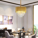 Contemporary 3-Tier Circle Hanging Lamp - Brass Finish / 16