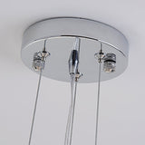 Modern Glass Hanging Chandelier Light With 5 Bulbs K9 Crystal And Chrome Finish