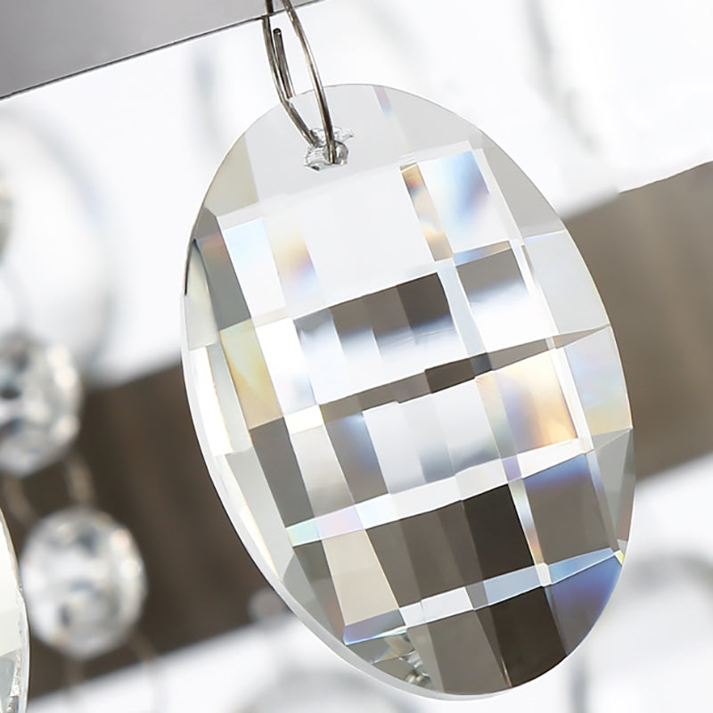 Metallic Multi Light Chandelier With Clear Crystal Deco And Tiered Ring Design In Chrome