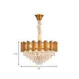 Modern Brass Pendant Lamp - Multi-Light Chandelier With Faceted Crystal