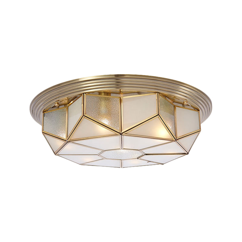 Opal Glass 6 - Bulb Brass Geometric Ceiling Light Fixture For Rural - Style Living Room