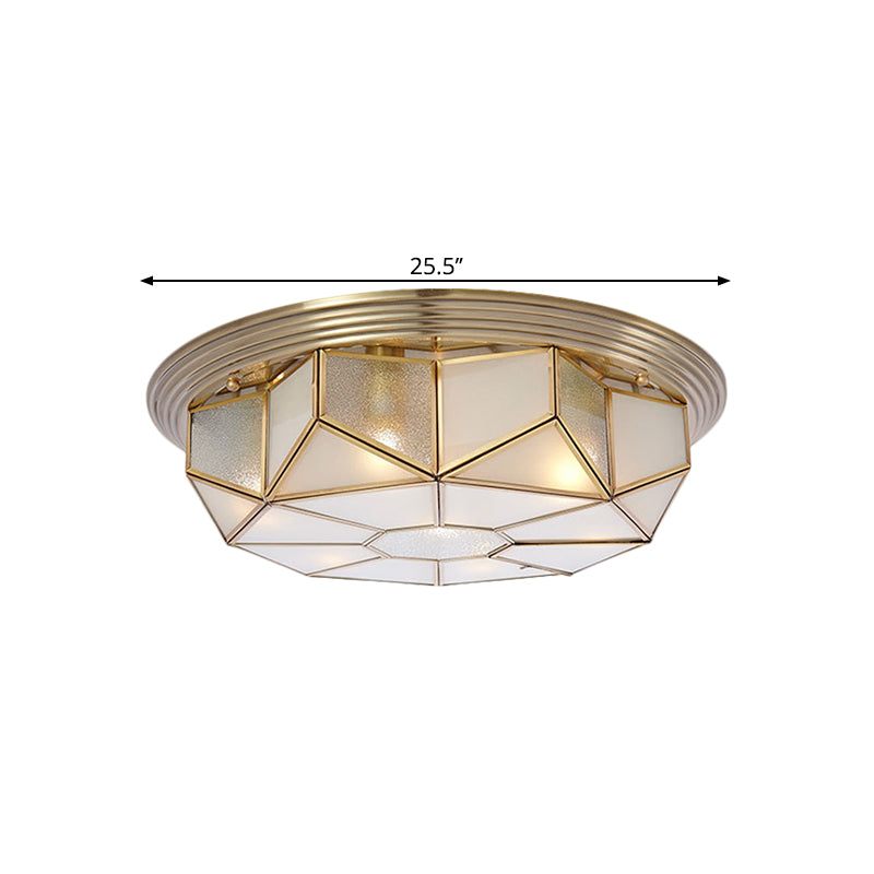 Opal Glass 6 - Bulb Brass Geometric Ceiling Light Fixture For Rural - Style Living Room