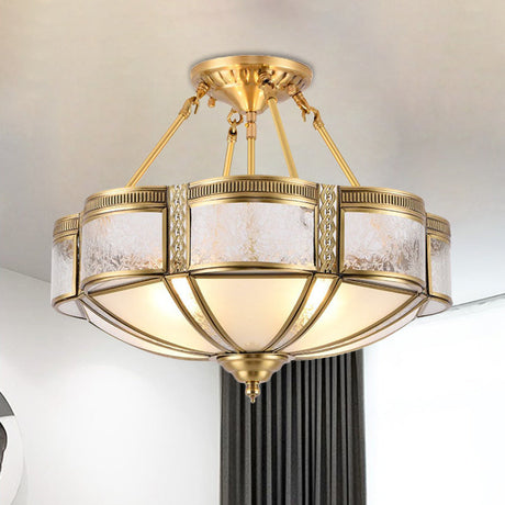 Blossom Ceiling Light Fixture - Traditional Style 14’/18’ Wide 3/4 Bulbs Frosted Glass Pattern