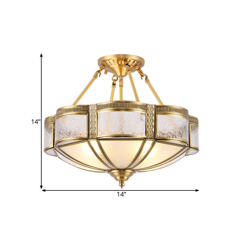 Blossom Ceiling Light Fixture - Traditional Style 14’/18’ Wide 3/4 Bulbs Frosted Glass Pattern