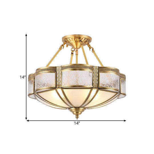 Blossom Ceiling Light Fixture - Traditional Style 14’/18’ Wide 3/4 Bulbs Frosted Glass Pattern