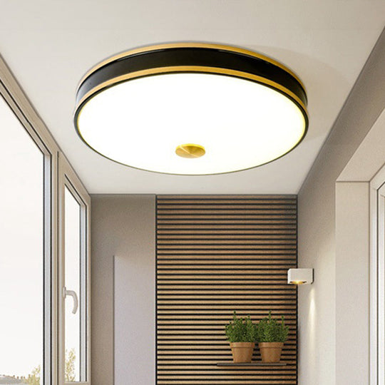 Black/Gold Round Led Flush Mount Ceiling Light - 12’/19’/15.5’ Diameter Perfect For Bedrooms