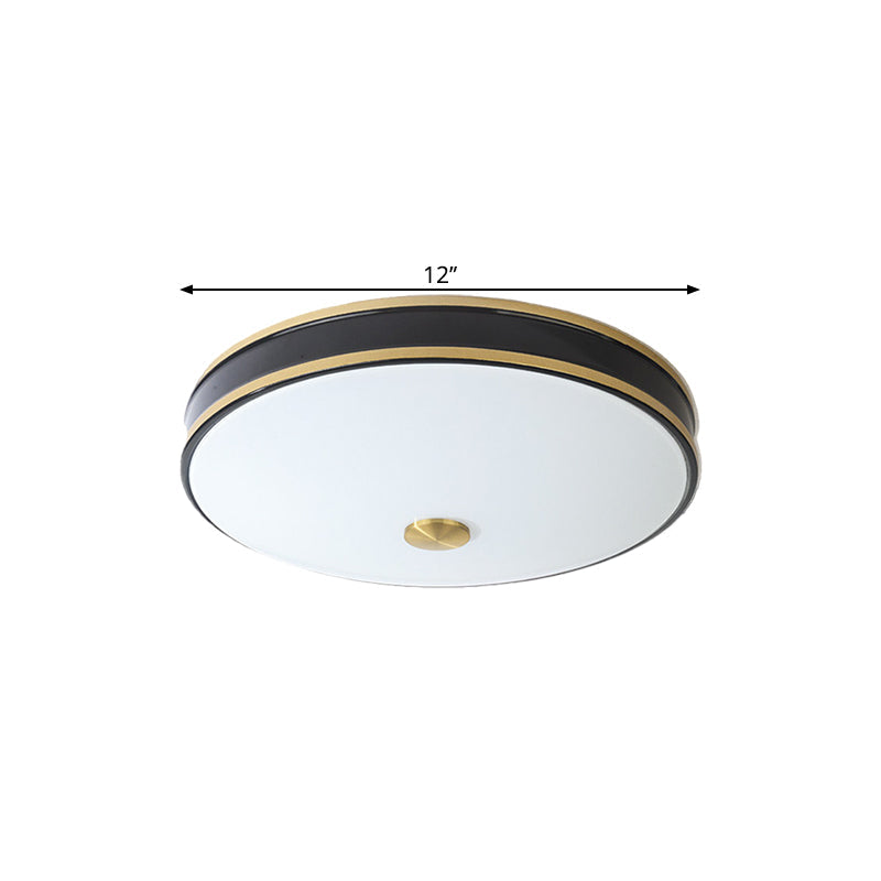 Black/Gold Round Led Flush Mount Ceiling Light - 12’/19’/15.5’ Diameter Perfect For Bedrooms