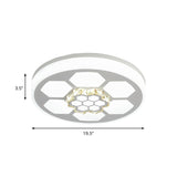 Modern Acrylic Ceiling Mount Light In White With Multi-Color Led Lighting And Crystal Accent