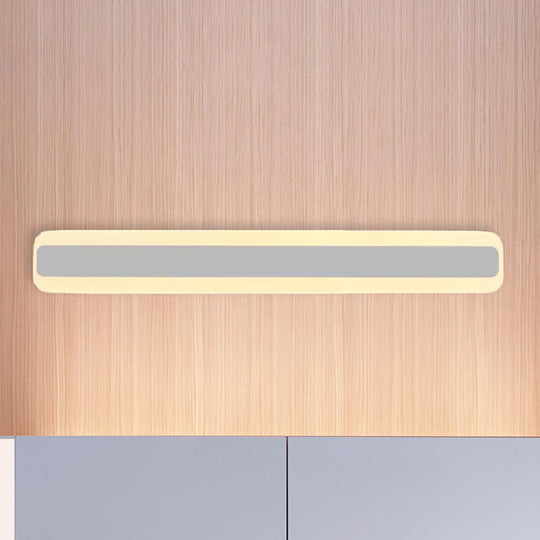 Modern Acrylic Led Bathroom Vanity Lighting Fixture In Warm/White Light 16/19.5/23.5 Wide