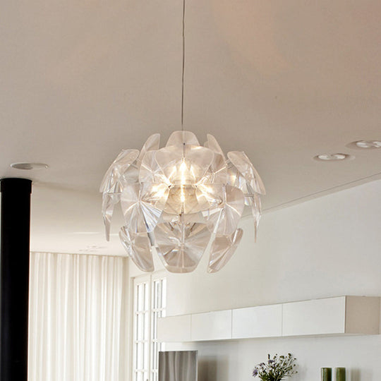 Modern Acrylic Globe Pendant Light - Clear Ceiling Lamp (24’/28.5’/43’ Wide)