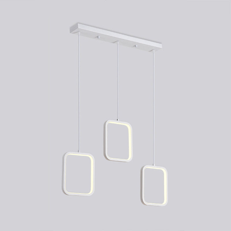 Contemporary Black/White Square Drop Pendant Led Acrylic Ceiling Light Fixture - Warm/White Lighting