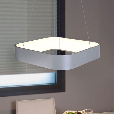 Sleek Metal Pendant Ceiling Light - Simple Design Gray Or White 1 Head Warm/White 18 23.5 Wide