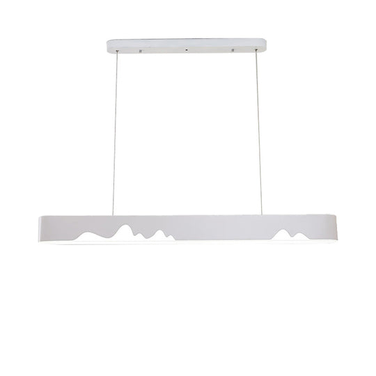 Lustre linéaire LED moderne - Blanc/noir/vert - Design rectangulaire - Plafonnier suspendu en blanc/lumière chaude - 35,5"/47" de large