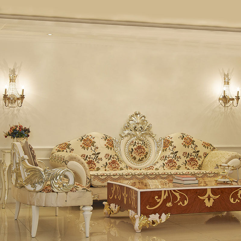 Vintage Empire Wall Light With Clear Crystal Bead And Champagne Finish - 2 Lights