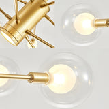 Modern Gold Chandelier Lamp - 6/8 Lights With Clear Glass Shade Ceiling Hang Light For Living Room