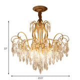 Modern Golden Geometric Chandelier Lamp - Vintage Style Pendant Light With Crystal And Metal Accents