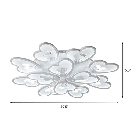 Modern Creative Petal Ceiling Flush Mount Acrylic White Integrated Led Living Room Light (9/12/15