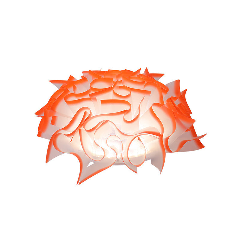 Contemporary Led Flush Ceiling Light With Twist Acrylic Shade - Vibrant Pink/Orange/Blue For