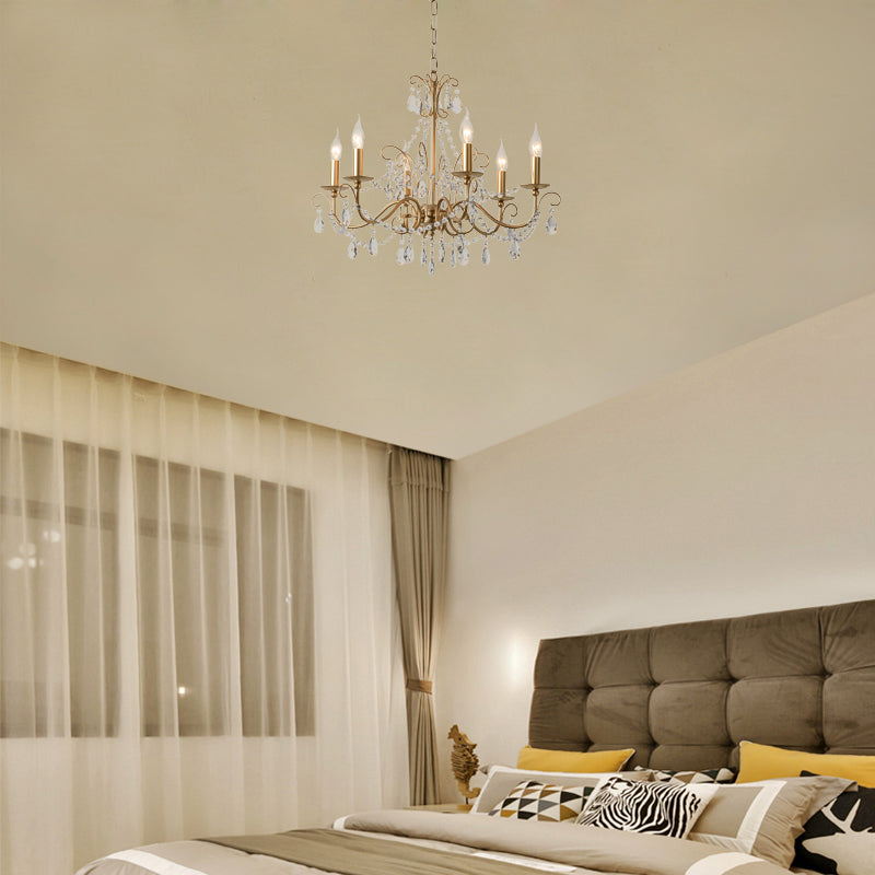 Luminaire suspendu moderne en perles de cristal avec finition champagne - 3/6 lumières - Plafonnier suspendu"

 Ce titre révisé est plus court et plus concis tout en transmettant tous les mots-clés importants à des fins de référencement.