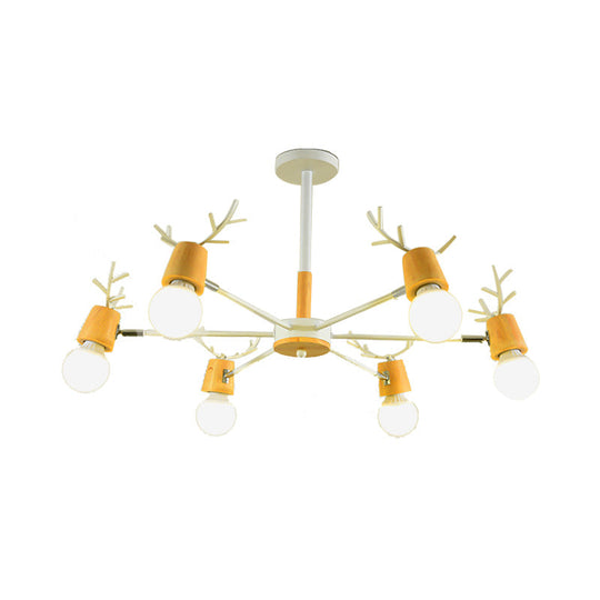 Sputnik Metal Chandelier - Modern Ceiling Hang Fixture With Bare Bulb For Bedroom 3/6/8 Lights