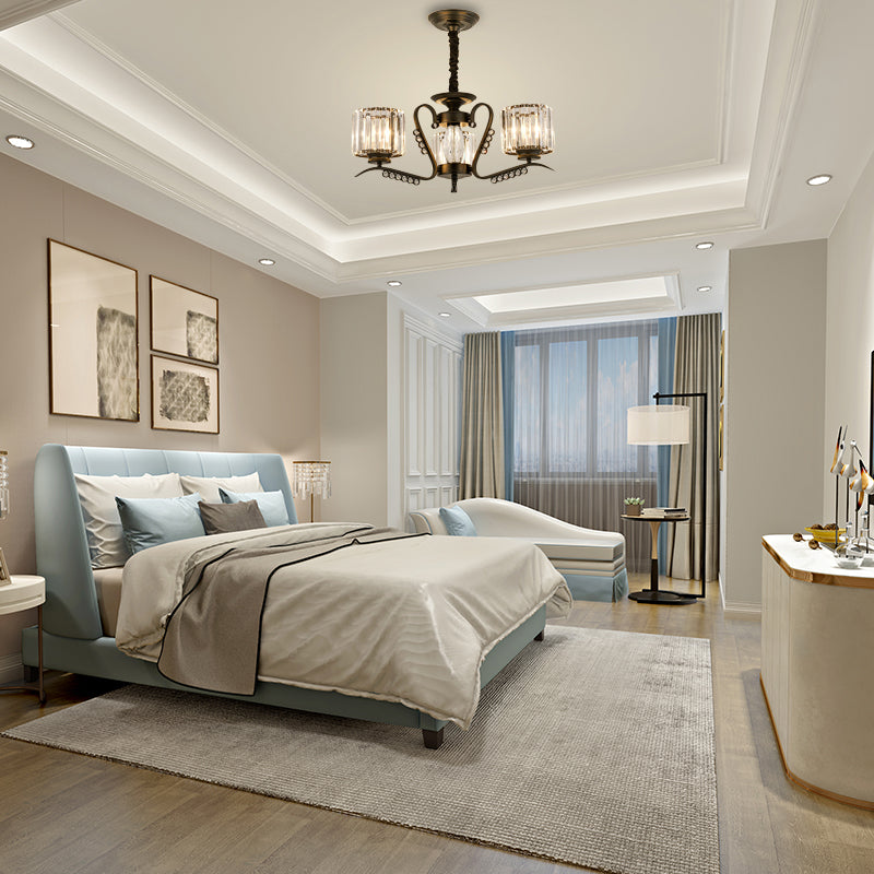 Vintage Style Black Crystal Drum Chandelier - 3/5 Head Suspension Lamp For Dining Room 3 /