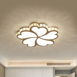 Nordic Clover Crystal Flush Mount Ceiling Light - Black/White/Gold Led Illumination For Bedroom Gold