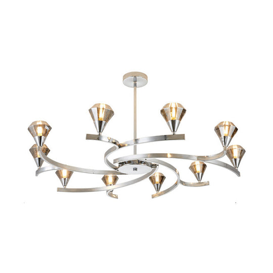 Sputnik Design Diamond Crystal Chandelier Light - Modern Ceiling Lamp Fixture With 6/8/10 Lights In