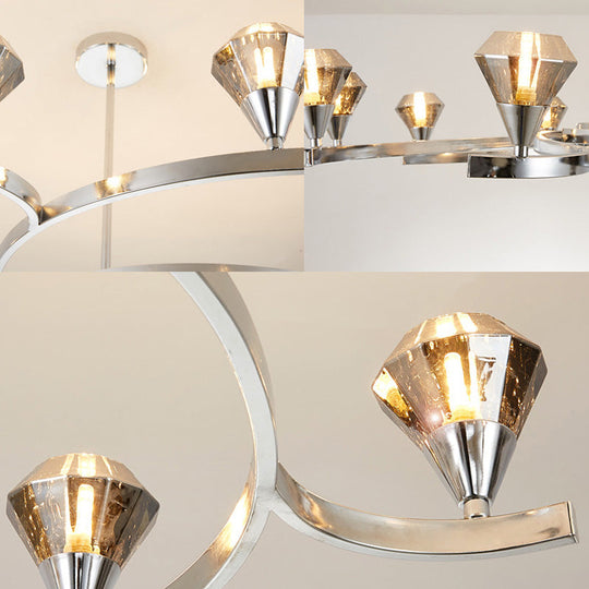 Sputnik Design Diamond Crystal Chandelier - Modern 6/8/10 Light Chrome/Gold Ceiling Fixture