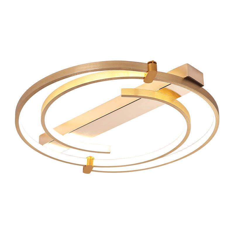 Minimalist Gold Flush Mount Ceiling Light Fixture - 18’/23.5’ W Ring For Bedrooms