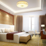Modern Gold Flush Mount Ceiling Light Fixture - Clear Crystal Circular Design Multiple Sizes Glass