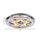 Contemporary Star Semi Flush Pendant Light With Clear Crystal Shade - Led Ceiling Lighting In Chrome