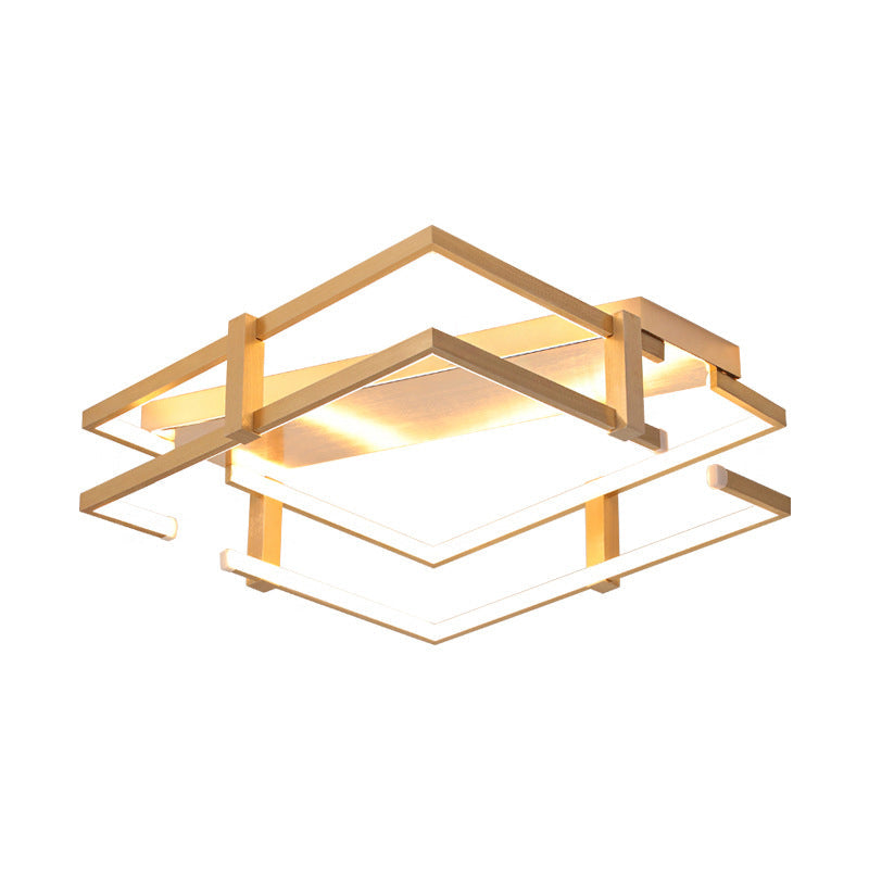 Nordic Gold Led Bedroom Ceiling Lamp Aluminum Frame Flush Mount Light Fixture In Warm/White 18/23.5W