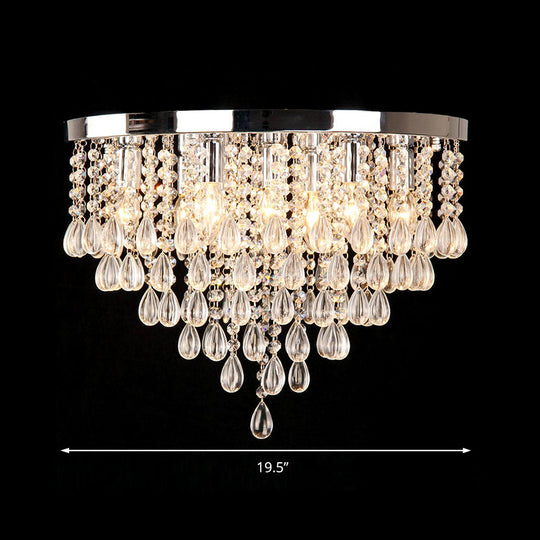 10’/12’ Crystal Flush Mount Lighting With Circle Shade - Vintage Multi - Head Ceiling Fixture
