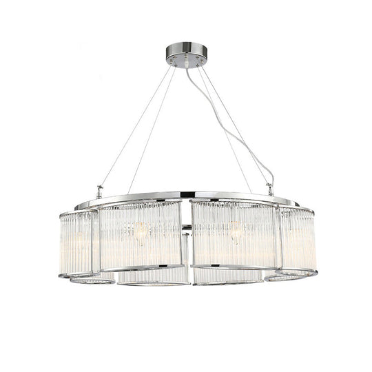 Modern Crystal Round Ceiling Chandelier - 29.5’/33.5’ Wide Chrome Pendant Light Fixture