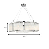 Modern Crystal Round Ceiling Chandelier - 29.5’/33.5’ Wide Chrome Pendant Light Fixture