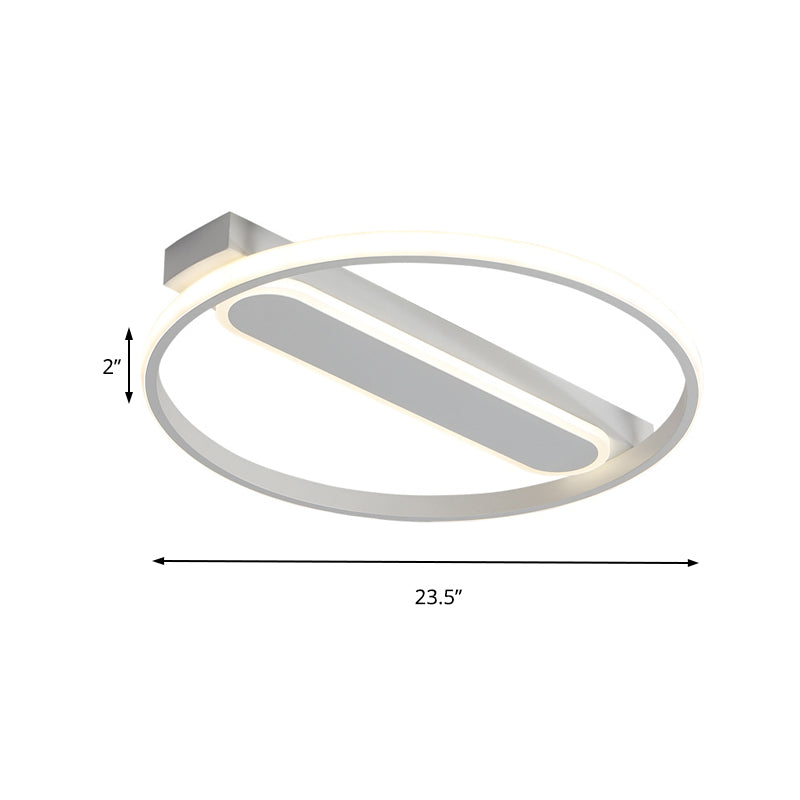 Flush Mount Acrylic Led Light For Bedroom Ceiling - Ring Design Warm/White 16/19.5/23.5 Dia