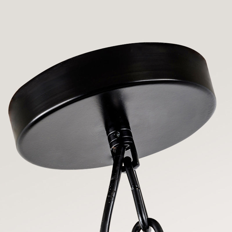 Wire Geometric Suspension Light With Crystal Block Accent - Modern Black Ceiling Pendant