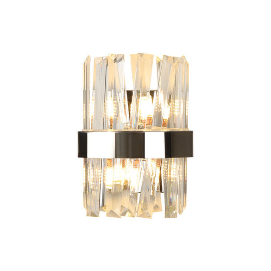 Modern K9 Crystal Sconce Wall Light For Bedroom - Clear Finish