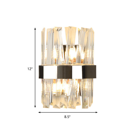 Modern K9 Crystal Sconce Wall Light For Bedroom - Clear Finish