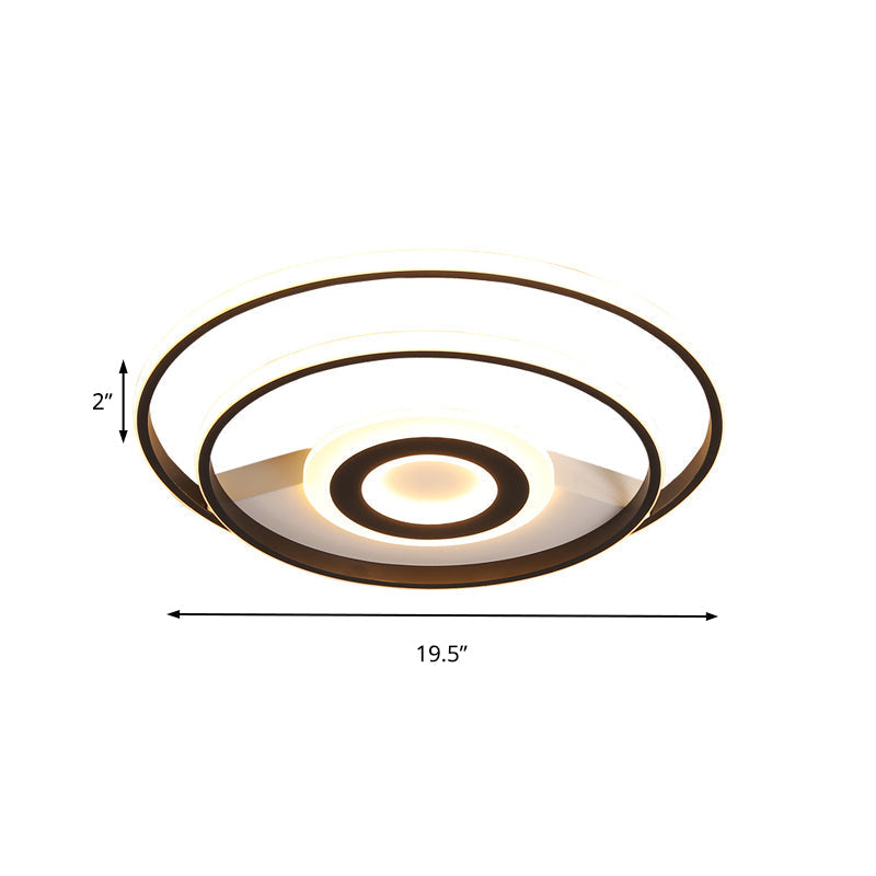 Black Ring Flush Mount Light – Nordic Acrylic Led Ceiling Lighting For Bedroom