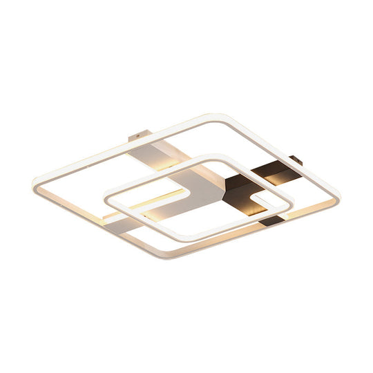 19.5’/23.5’ Wide Acrylic Square Flushmount Led Ceiling Lamp In White Light