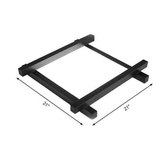 Modern Metal Led Flush Mount Lamp With Crisscross Design - Black/White 17’/21’/25’ Wide